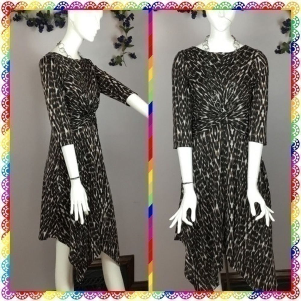 BETHANY Animal Print Asymmetrical Dress Medium